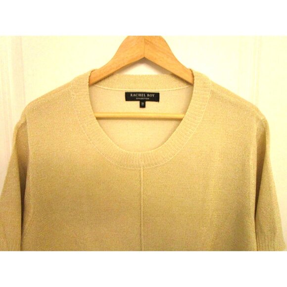 Rachel Roy Collection Plus Size Ivory Gold Combo Short Sleeve Top - Size 3X  NWT - Picture 2 of 16